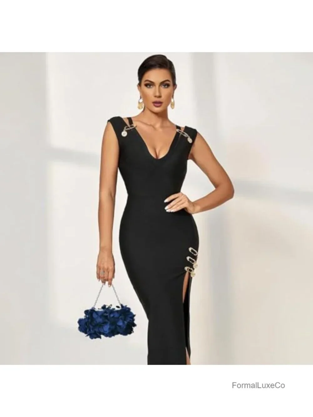 Elegant Evening Purse Floral Clutch with Detachable Chain Wedding Party Prom